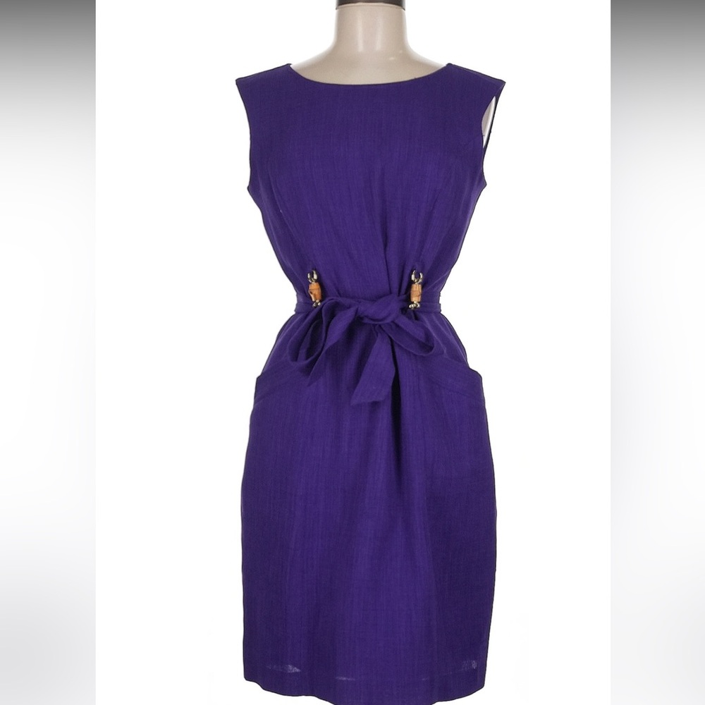 Ellen Tracy Deep Purple Midi Dress